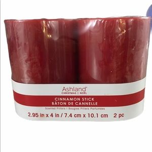 Ashland Christmas Pillar Candle Red Cinnamon Stick